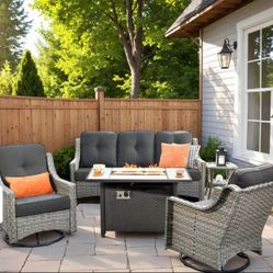 Brand New Patio Outdoor Furniture Set With Fire Pit 