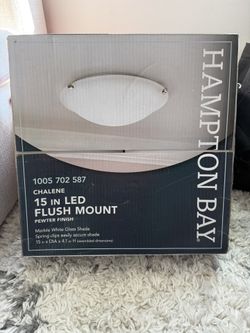 New in Box Hampton Bay Chalene 15 In LED Flush Mount
