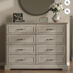 8 Drawer Gray Oak Dresser - HLG040