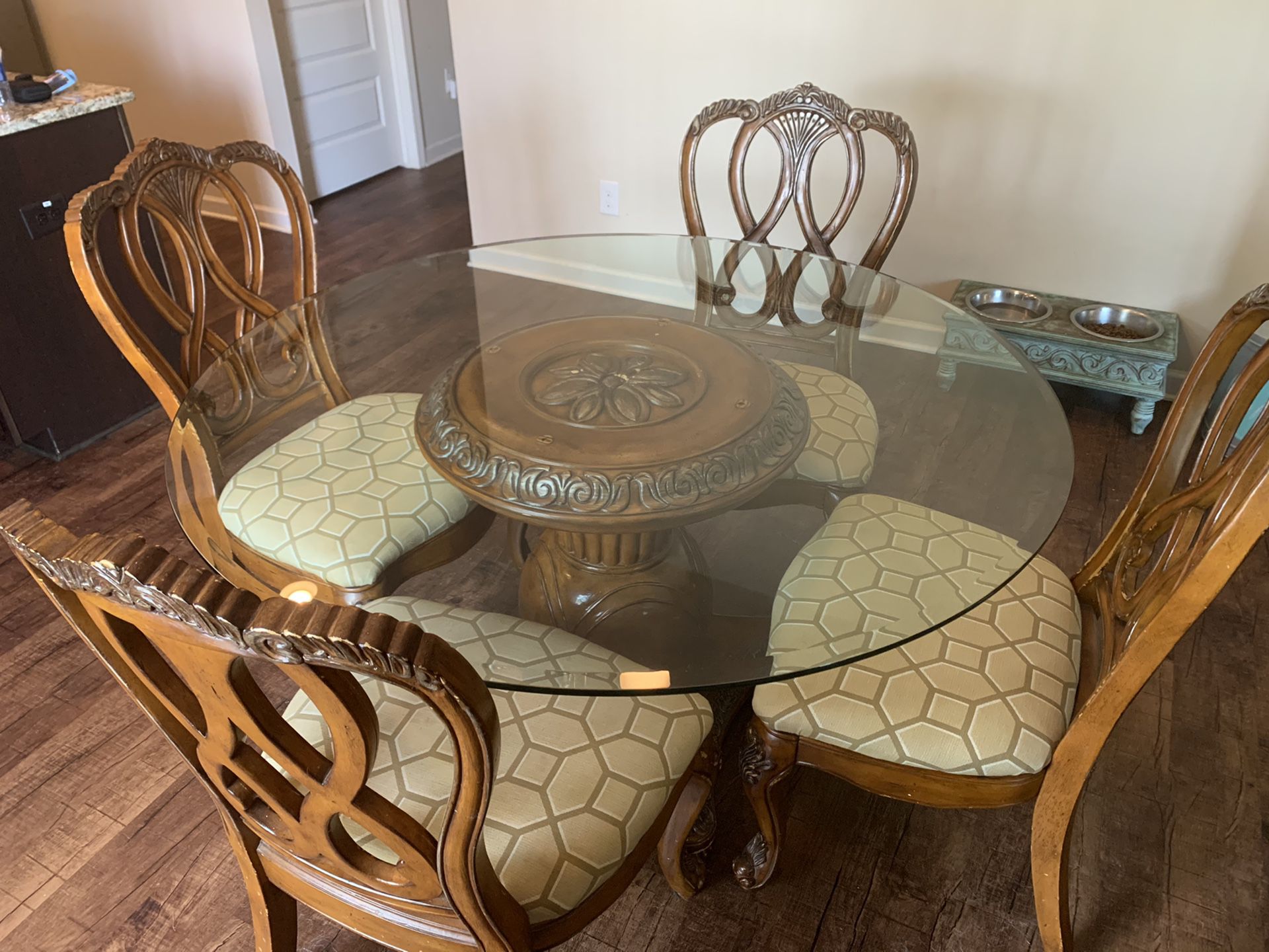 Wood/Glass kitchen table set