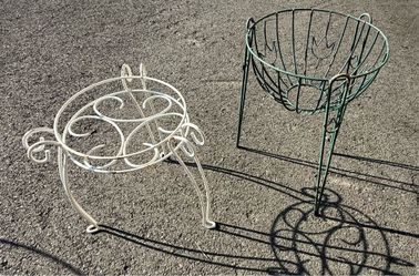 (2) Wrought Iron Round Plant Stands