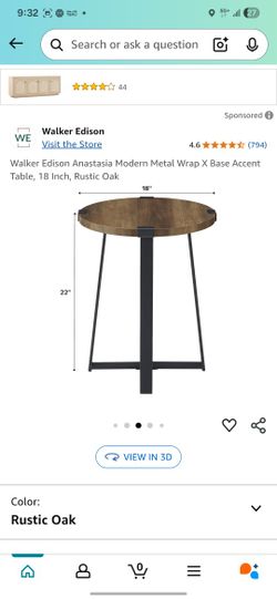Walker Edison Metal Wrap X Based Accent Table Side Tabel