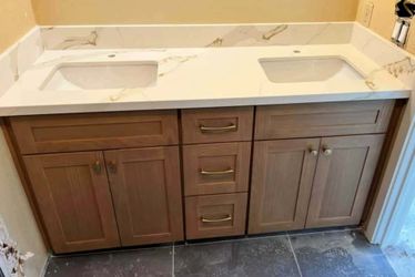 60-Inch Solid Wood Double Sink Bathroom Vanity TS0