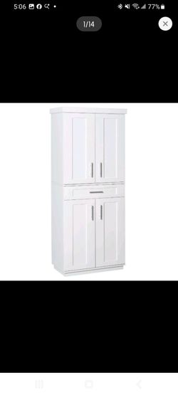 White pantry cabinet
