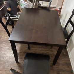 Dining Table Chairs, Bed And Closet 