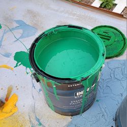 3/4 Gallon Exterior  Green Paint Ultra Stainblockig No Prime Needed