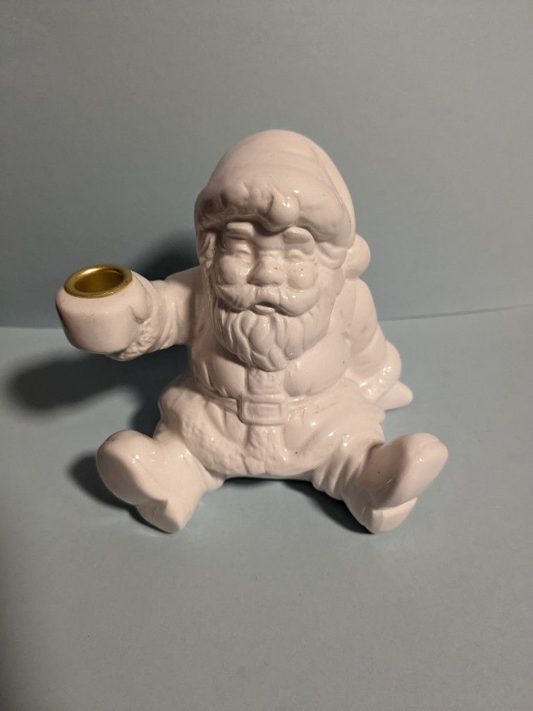 Ceramic Santa Candle Holder 