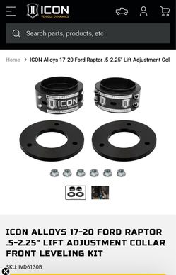 RAPTOR LEVELING KIT - ICON Alloys 17-20 Ford Raptor .5-2.25" AAC Front Leveling Kit