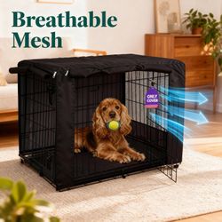 New HiCaptain Black Vented Dog Crate Cover 30” x 19”