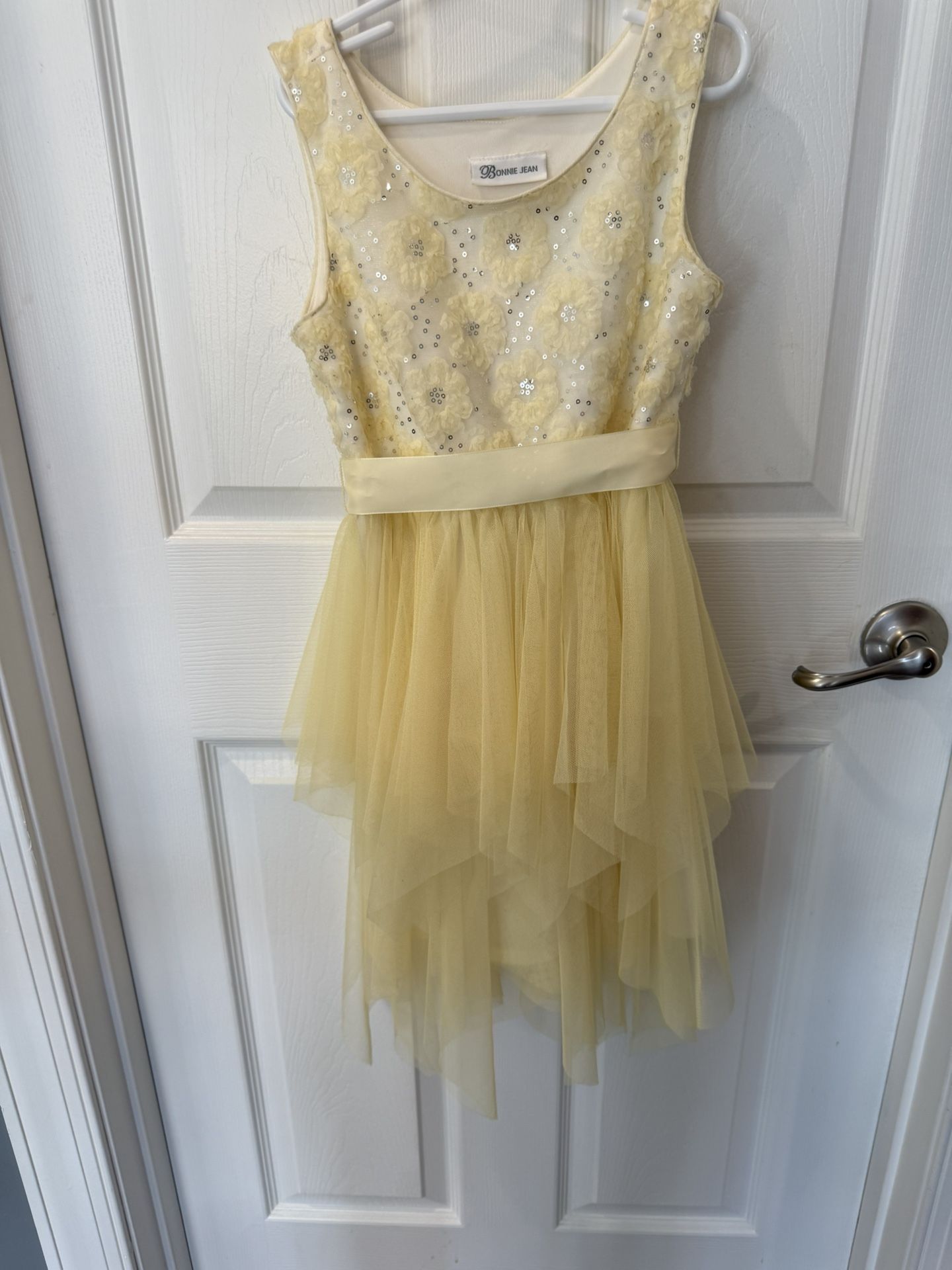 Girls Yellow Sequin Dress & Sweater / Size 8-10