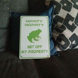 Green Sign with Frog