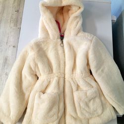 Girls Fluffy Jacket - Bear Ears Hoodie 3-5T