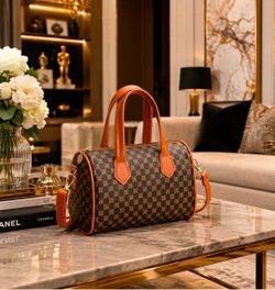 Elegant Brown Monogram Travel Bag