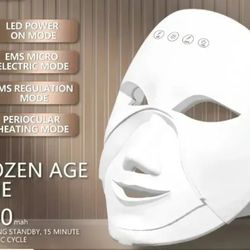 Colors LED Face Mask, Rechargeable EMS Periocular Fever Shield Tender Skin NEW