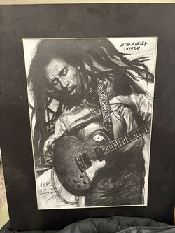 Bob marley drawing & picture frame