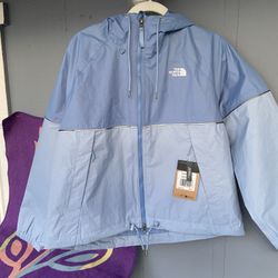 North Face Antora Rain Jacket Women’s Large Indigo Stone Dryvent Zip Hooded $130