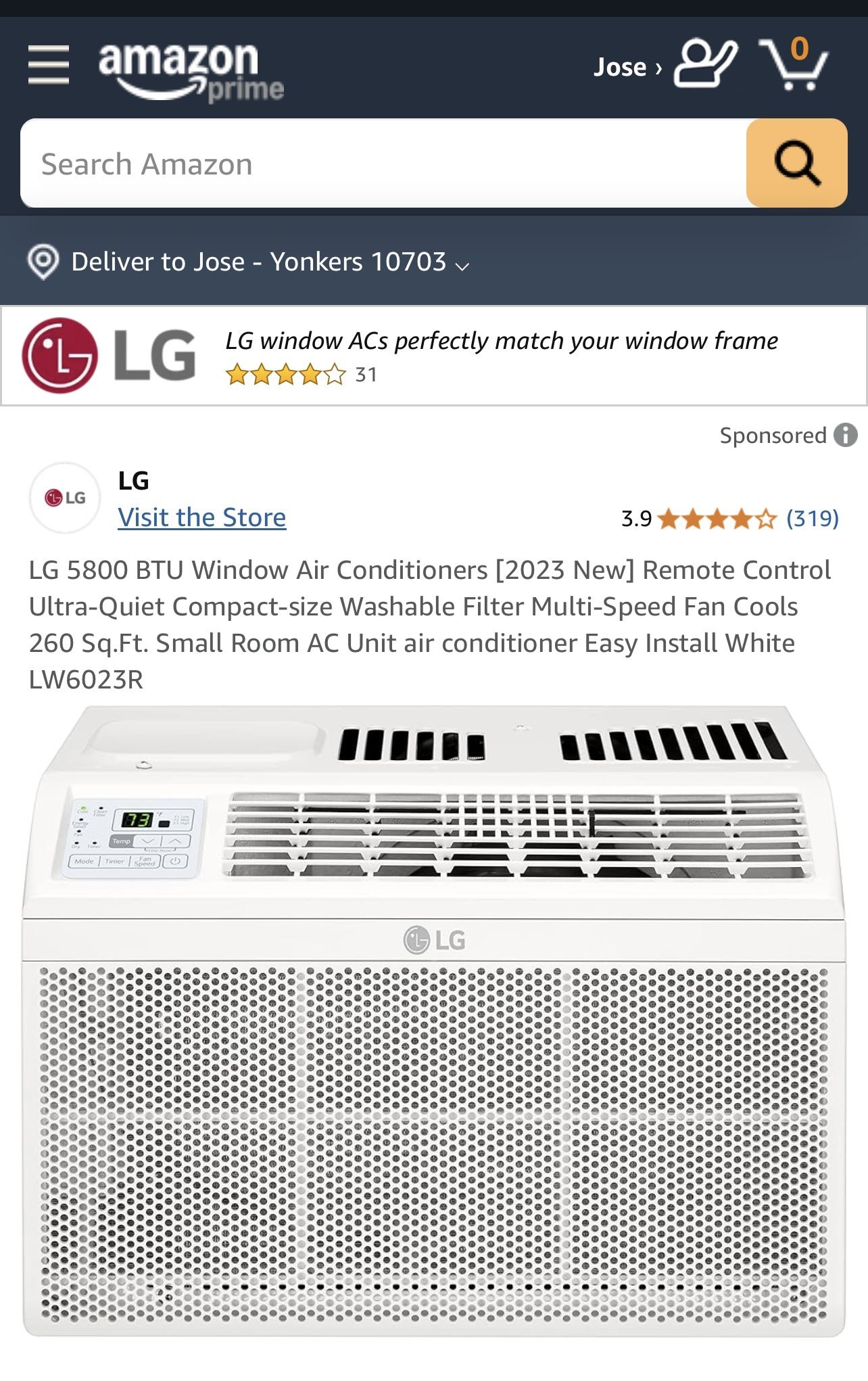 LG window AC