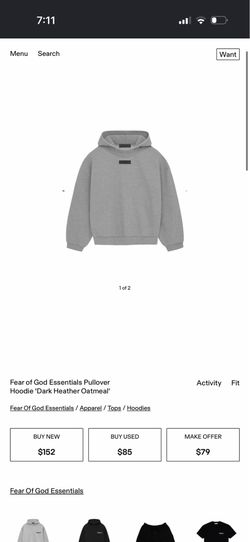 grey essentials hoodie