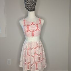 Crochet Floral Dress Xs 