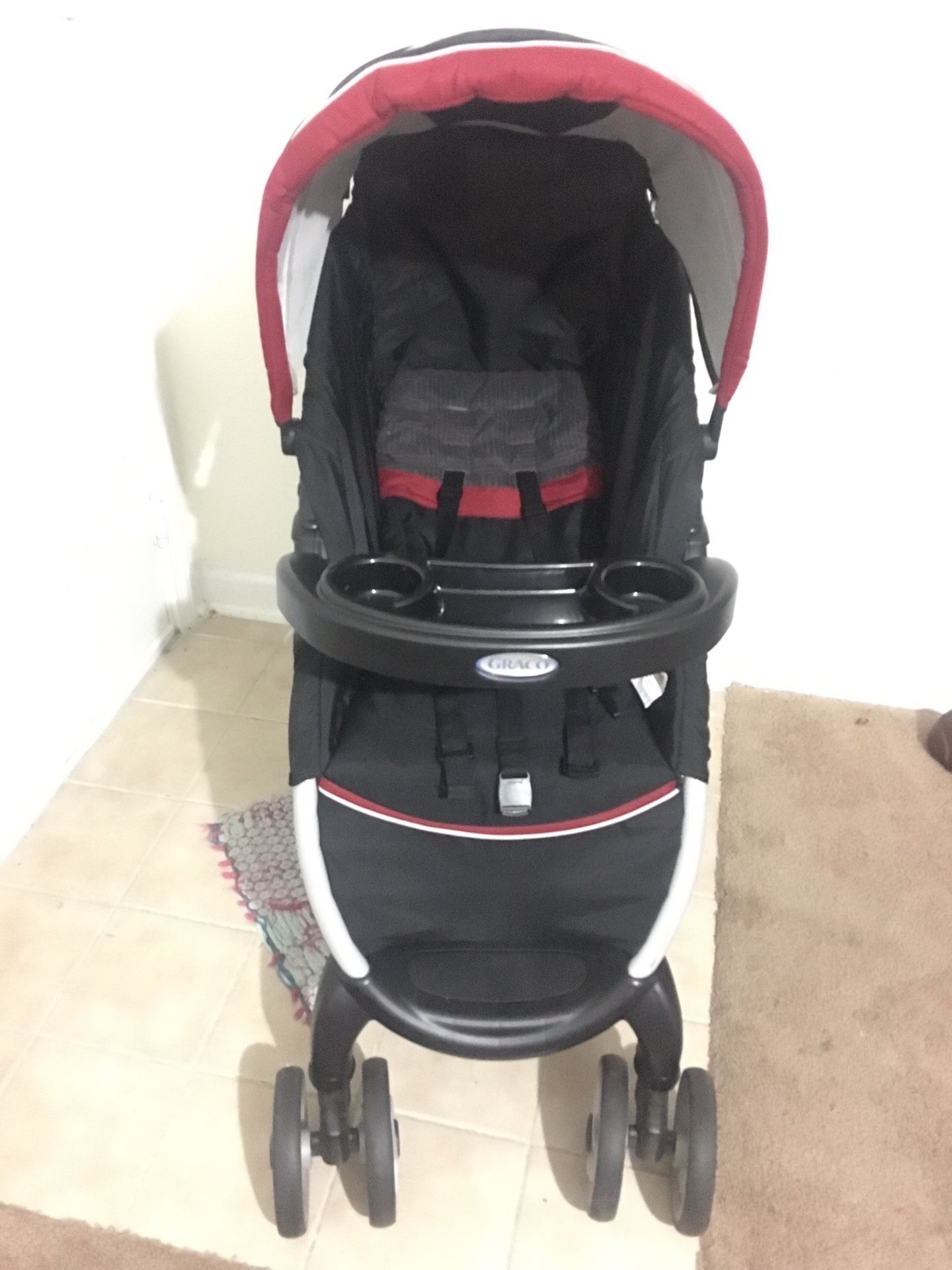 Graco FastAction Fold Click Connect Travel System -Rear-facing infants from 4-30 lbs and up to 32" (light weight car seat and stroller)