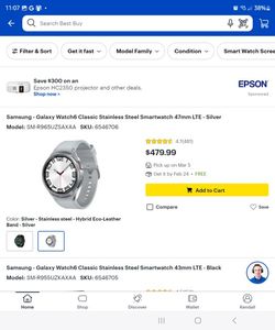 Samsung Galaxy Watch6 Classic Silver LTE Bluetooth Wifi GPS