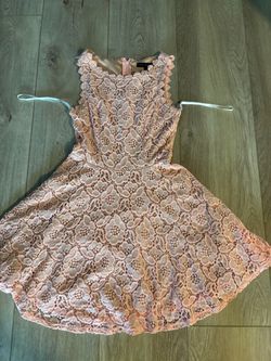 Pink Lace Fit and Flare Mini Dress