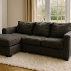 Plush L Shaped Dark Grey Sectional