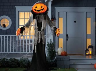 Hyde and EEK! Boutique: 8' Halloween Light & Sound Lewis The Pumpkin Ghoul