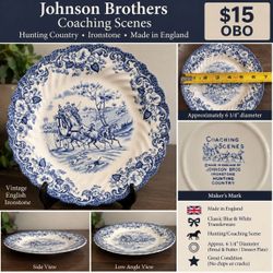 Vintage Johnson Brothers Coaching Scenes Plate – Made in England