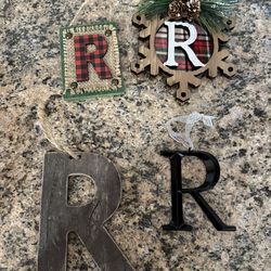 Letter R Christmas Ornaments