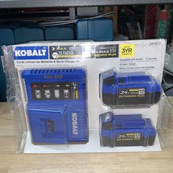 KOBALT 24 2-Pack 4 Amp-Hour; Lithium Battery Kit (Charger Included) for  Sale in Las Vegas, NV - OfferUp