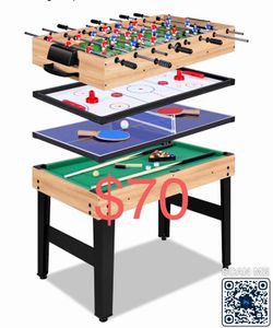 12-in-1 Game Table - 48" Combo Game Table, Ping Pong Table, Foosball Table, Air Hockey Table, Pool Table - Sports Arcade Games with Accessories - Idea