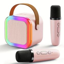 New! Wireless Mini Karaoke Machine w/ 2 Microphones 