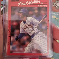 Paul Molitor Milwaukee Brewers Error Variation '90 Donruss No Dot Behind Inc Baseball Card 