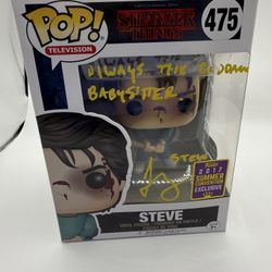 Joe Keery SIGNED Stranger Things Steve Harrington FUNKO POP #475 w/case