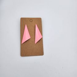 Pink Geometric Triangle Stud Earrings – Retro Statement Style