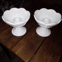 Milk Glass Candle Holders