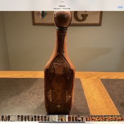 LEATHER COVERED DECANTER BOTTLE