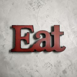 "Eat" Wood Wall Sign Decor