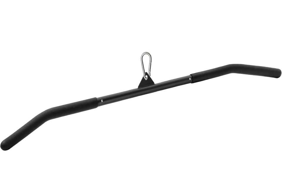 New - 39.37 Inch LAT Pulldown Bar Attachment, Curl Tricep Press Down Bar with Rubber Handle
