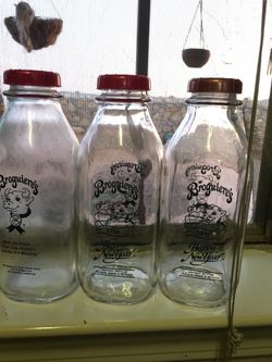 GLASS MILK BOTTLES