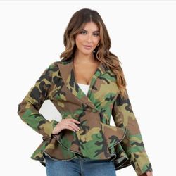 Double Breasted Camouflage Jacket