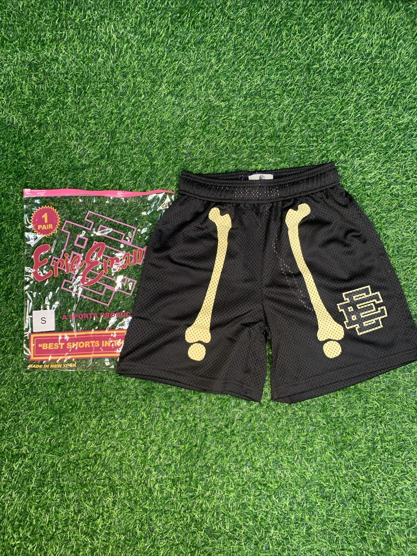 Eric Emanuel EE Basic Shorts Black Bones - Size Small - BRAND NEW!