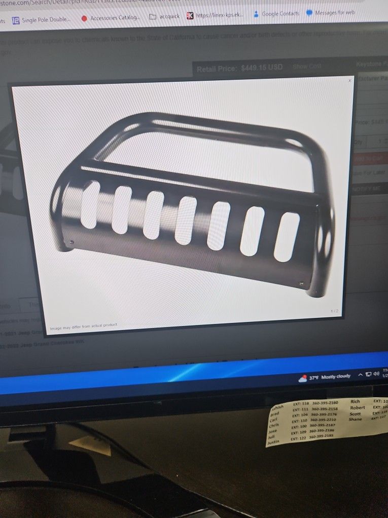 New. Rugged Ridge 11565.12. Bull Bar For Jeep Grand Cherokee