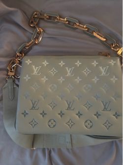 Louis Vuitton Coussin PM Light blue Monogram embossed lambskin leather