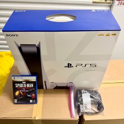 CIB Sony PS5 Disc Edition + additional Black controller + Spiderman Miles Morales Ultimate Edition