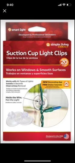 NEW - 20ct Suction Cup Window Light Clips