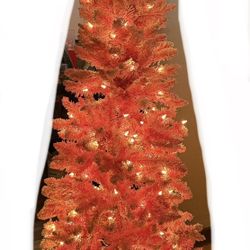 Pink 6.5 Ft Flocked Christmas Tree W/lights $50