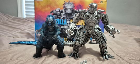 Bandai tasmashi nation Shmonsterarts Godzilla vs kong Mechagodzilla 2021 & Godzilla 2019 poster color ver