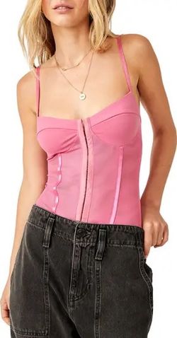 New Free People Night Rhythm Corset Bodysuit MSRP $48